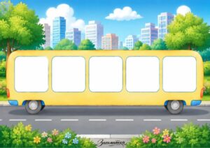 Распечатать шаблоны игры «Автобус с животными»