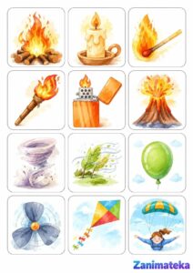 Распечатать шаблоны игры «Четыре стихии»